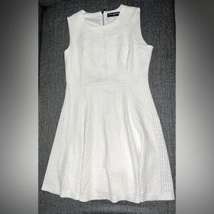 Karl Lagerfeld white laser cut dress - size 14